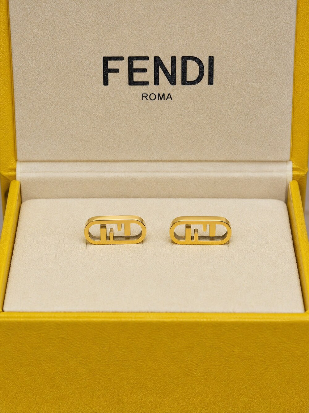 Fendi Modern Designer Earrings Style 2 | New with Box - Picture 2 of 9